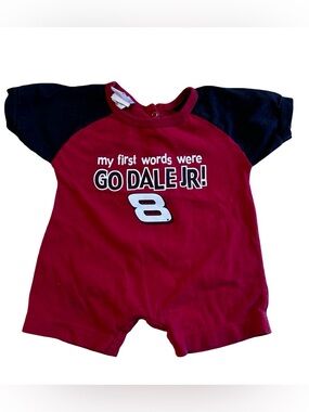 VTG Winners Circle Dale Earnhardt Jr #8 Baby Romper NASCAR Racing Red Black